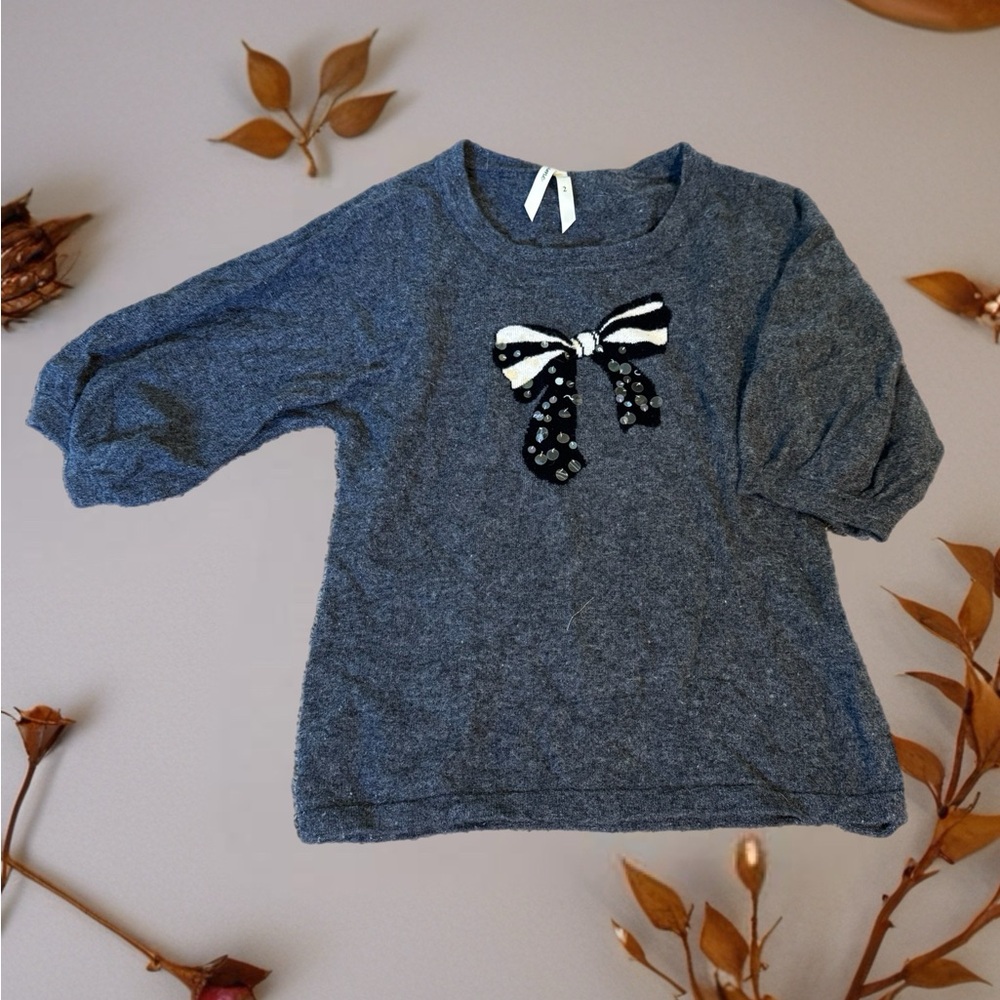 Beautiful grey ribbon sweater